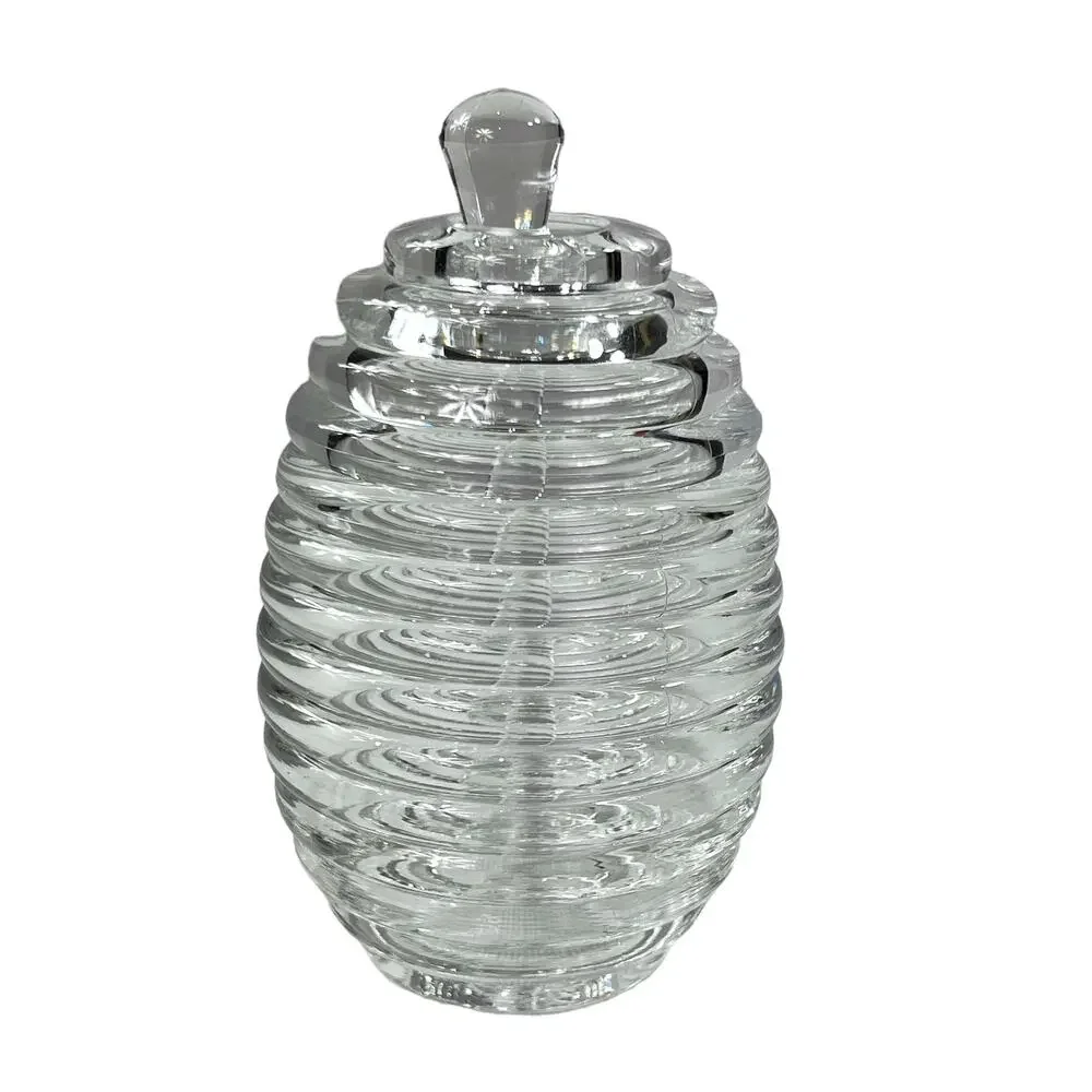 Clear Acrylic Beehive Honey Pot Jar with Dipper | Kitchen Storage Container